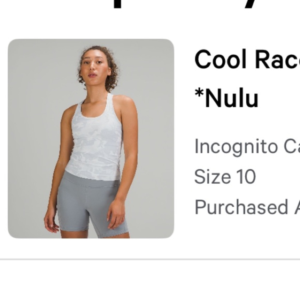 Lululemon Cool Racerback Short Tank Top in size 10